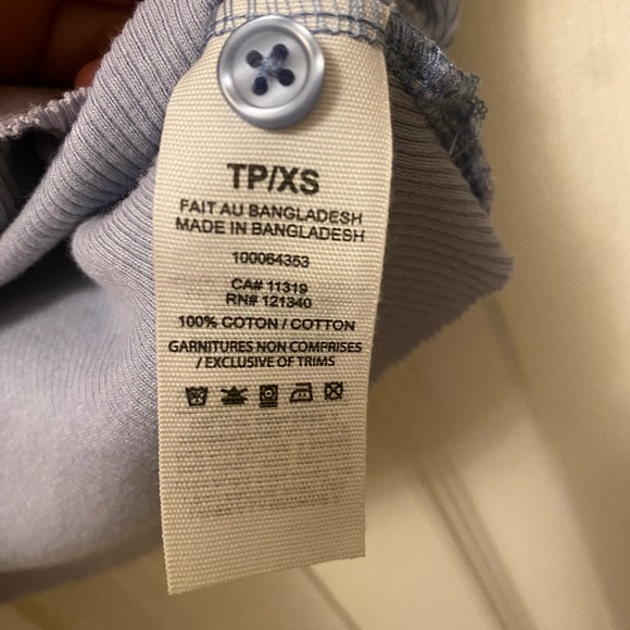 Blue button up polo crop top XS - Picture 4 of 4